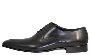 Luciana Lace Plain Brogue Design Black Shoe #7771