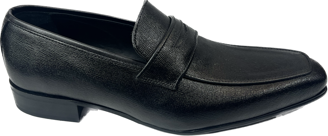 Luciana SlipOn Penny Loafer Safiano Leather Black